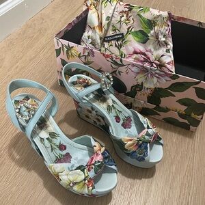 Dolce & Gabbana Floral Wedge Sandals